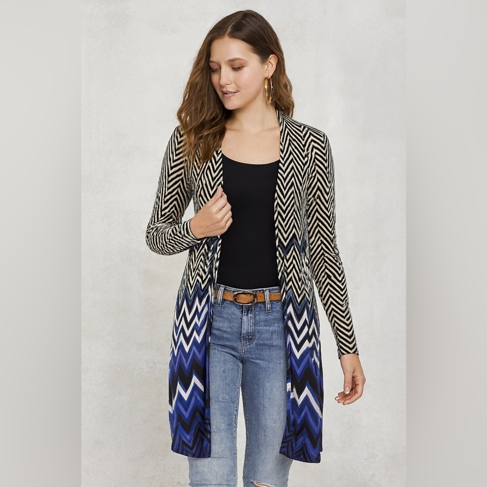 BCBG Waterfall Wrap Long Sleeve